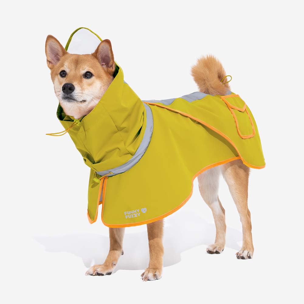 Imperméable réfléchissant réglable avec poche pour chien, imperméable assorti pour rester au sec