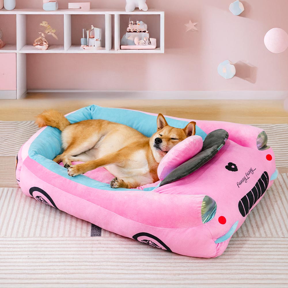 Classic Convertible Race Car Bolster Pet Bed - Fast＆Fur