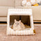House de gato acogedor a rayas - Retiro acogedor