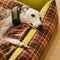 Camas de perros de la manta plegable de tartán vintage grande lavable - Avocuddle
