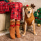 Christmas espesos calientes de perros tortuga calientes calcetines a juego para mascota y propietario