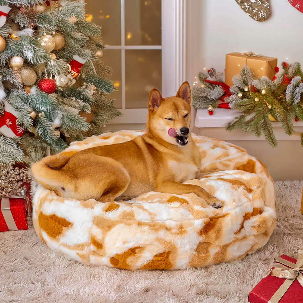 Cloudy Fluffy Calming Donuts Round Dog Beds