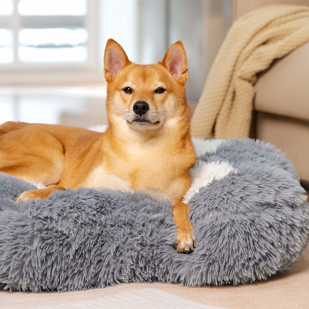 Washable Fluffy Non-Slip Cozy Dog Bed-Paw Spot