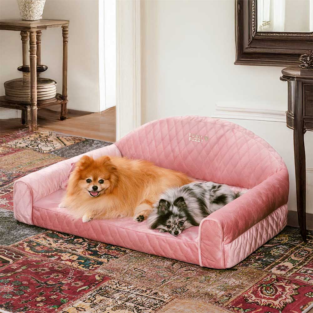 Pinky Cozy Bolster Dog Sofa Bed -  Princess Lord