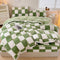 Juego de cama de tablero de ajedrez de terciopelo de leche