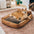 Retro Faux Suede Dual-sided Washable Bolster Dog Bed With Pillow – SweetDream