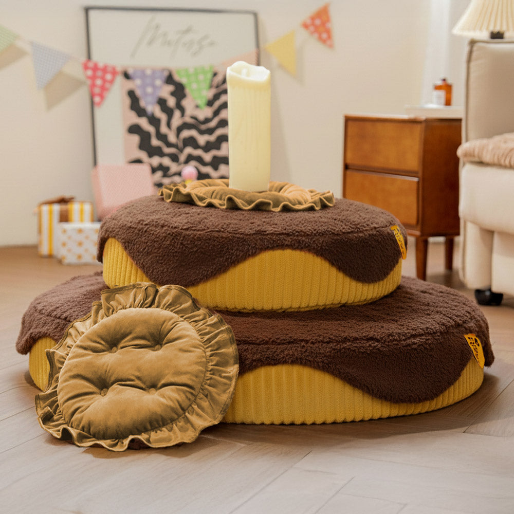 Fluffy Cake-Shaped Detachable Plush Orthopedic Pet Bed – DreamBake