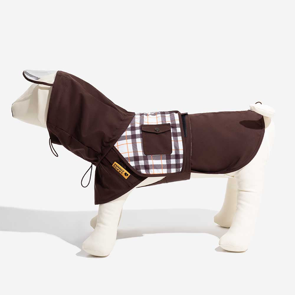 Imperméable réglable à carreaux vintage pour chien - Protection contre les intempéries