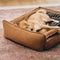 Retro Faux Suede Dual-sided Washable Bolster Dog Bed With Pillow – SweetDream