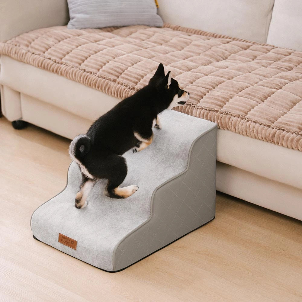 Escaleras de mascotas extraíbles de esponja de alta densidad de cuero de cuero - Luxestep