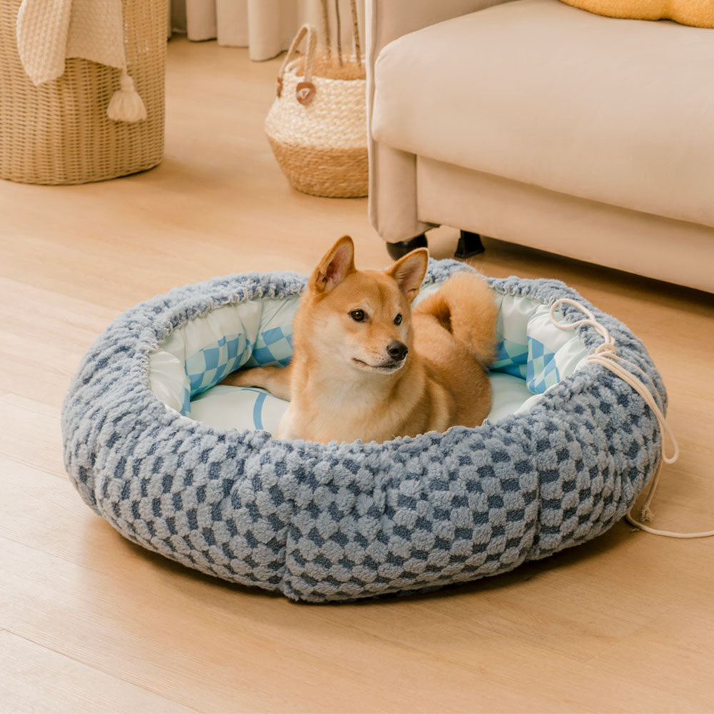 Dual-side Reversible Cooling Mat Round Dog Bed