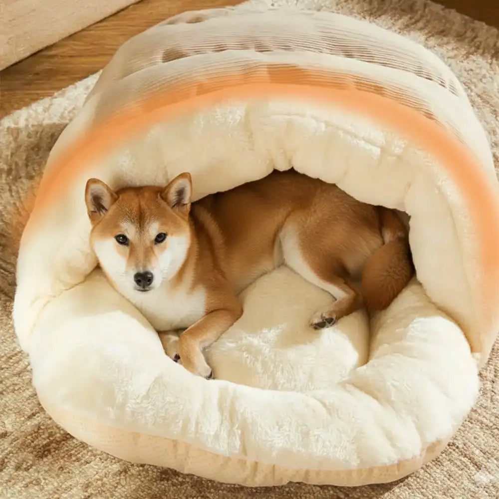 Fun Slipper-style Warm Removable And Washable Enclosed Pet Bed