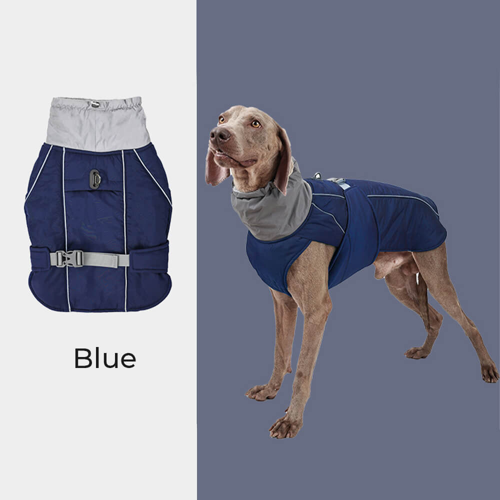 Veste épaisse réfléchissante imperméable et chaude à col haut pour chien