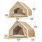 Tenda per gatti all-in-one con tetto graffiato e una zona notte accogliente