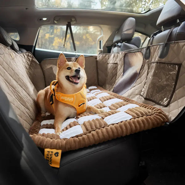 Premium Faux Leather Multi-Use Water-repellent Car Dog Seat Cover With Mat