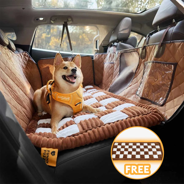 Premium Faux Leather Multi-Use Water-repellent Car Dog Seat Cover With Mat