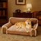 Luxe Faux Leather Plush Sponge Sponge Orthopedic Dog Bed - Calentamiento
