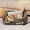 Canapé-lit pour chien et chat en tissu chenille de style vintage