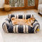Plush Warmth Stripe Foldable Washable Dog & Cat Sofa Bed - MochaSnug