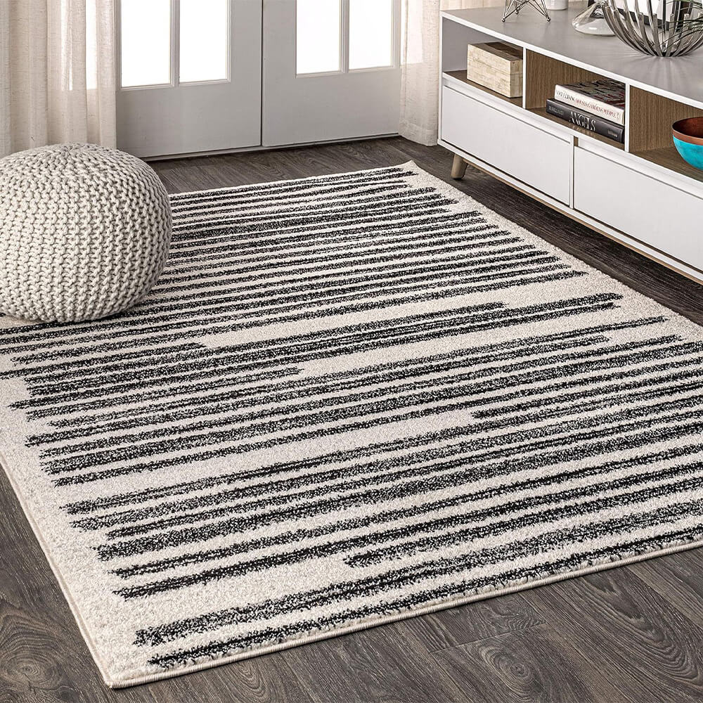 Line Texture Simple Modern Style Faux Cashmere Household Rug