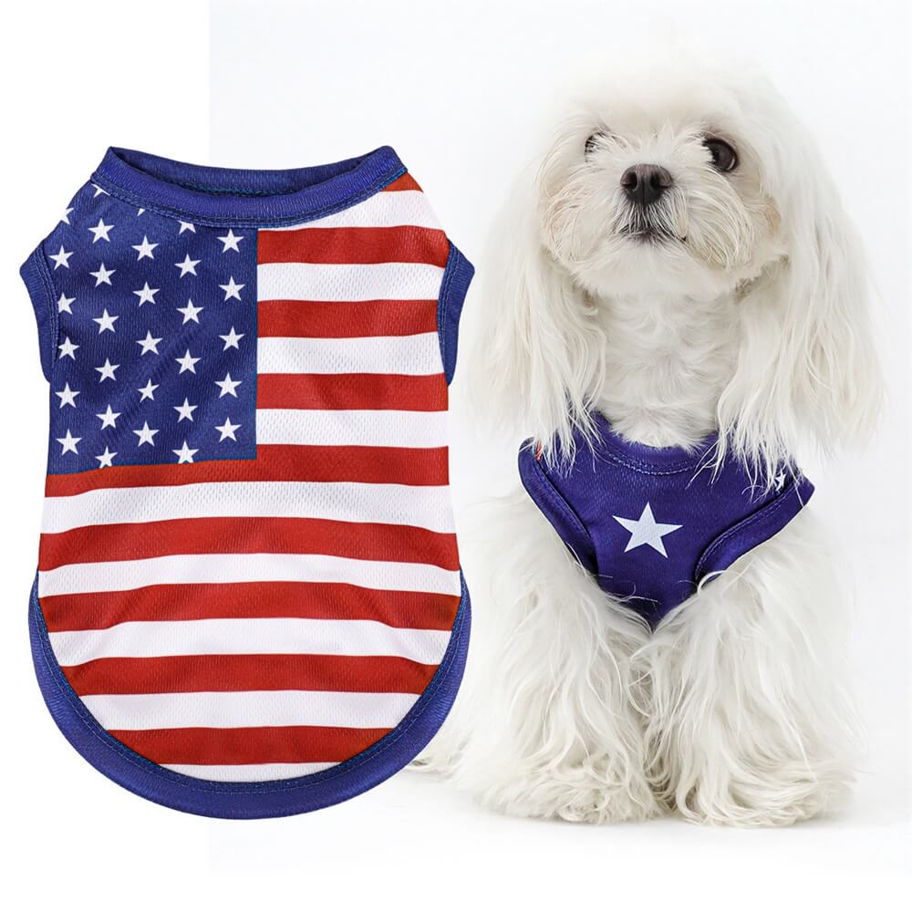 Flag Printed Thin Breathable Vest Pet Clothes