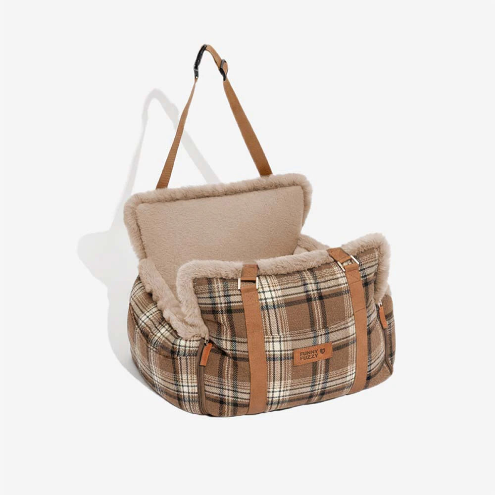 3 in 1 Fluffy Warmth Safe Dog Booster Car Seat Bed - Winter Cruiser