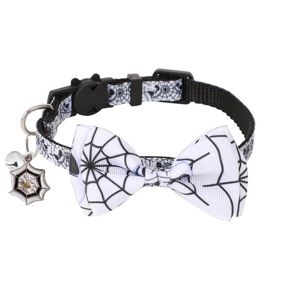 Halloween Pet Collar with Ribbon Bow and Bell