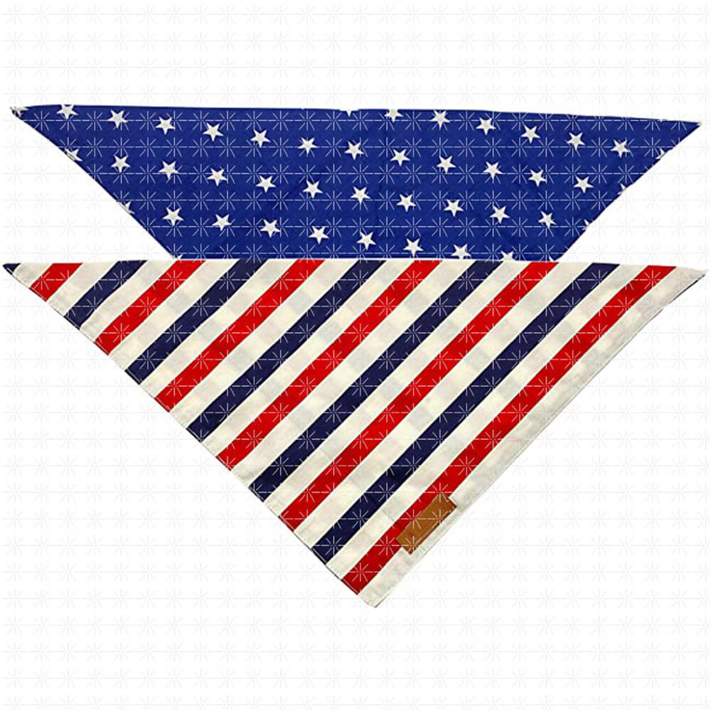 Pet cat and dog accessories American flag triangle bandana dress up pet Independence Day decoration