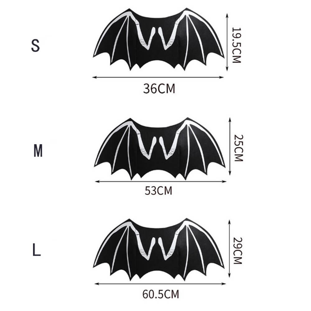 Costume d'Halloween pour chien avec ailes de chauve-souris et crâne lumineux | Accessoires de jeu de rôle pour animaux de compagnie