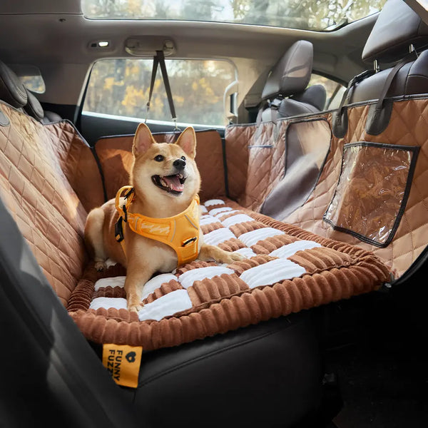 Premium Faux Leather Multi-Use Water-repellent Car Dog Seat Cover With Mat