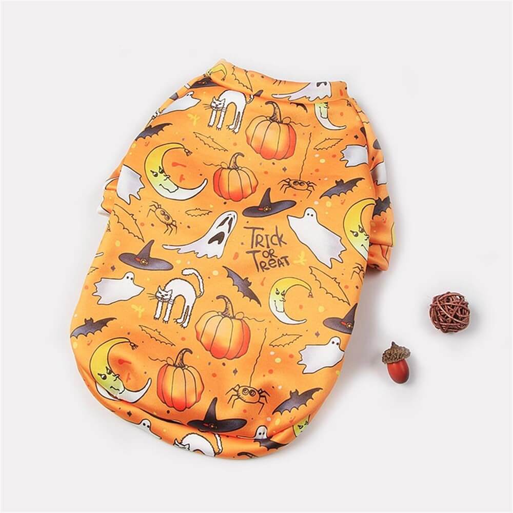 Disfraz de mascota de Halloween con estampado de felpa | Cálido diseño de calabaza y fantasma para otoño e invierno.