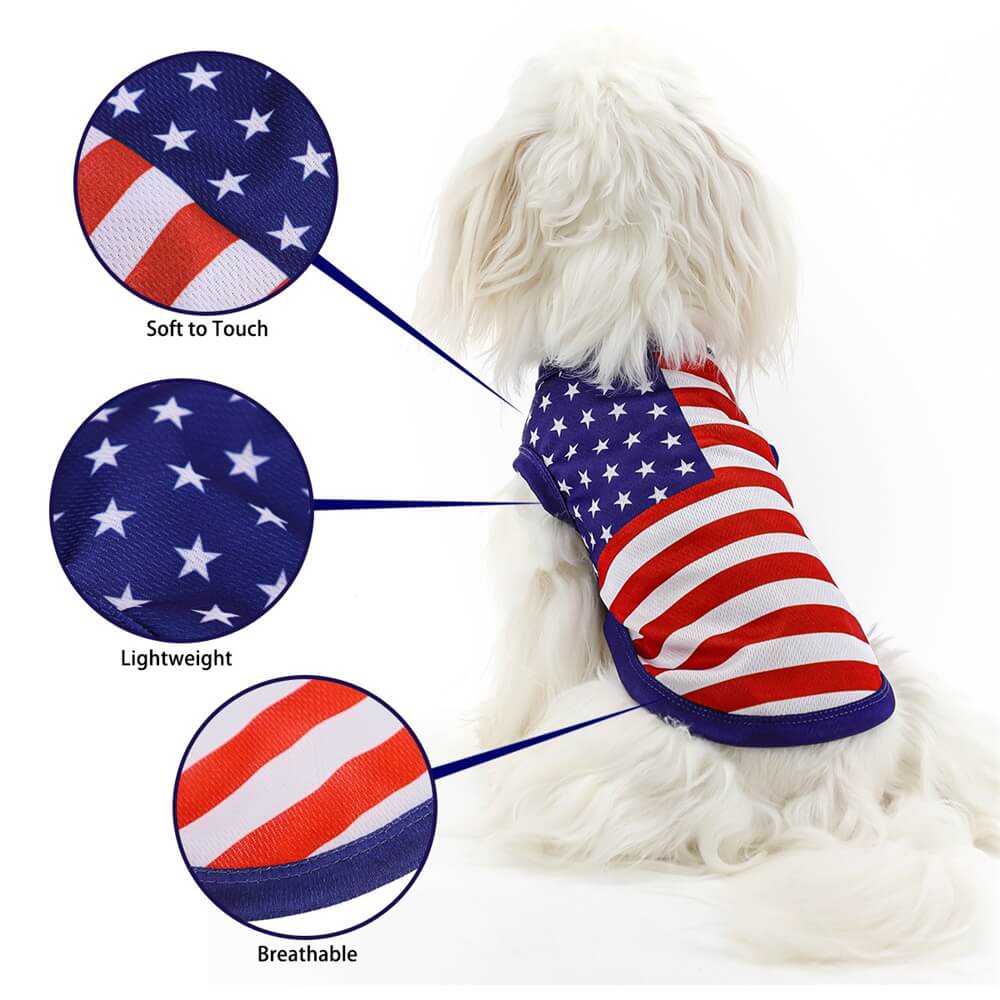 Flag Printed Thin Breathable Vest Pet Clothes