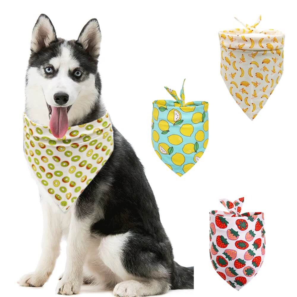 Pet cat and dog accessories fruit style multiple optional triangle bandana bib