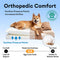 Cama de perros ortopédico de cueva de rayas de lujosa con almohada - Fluffywarm