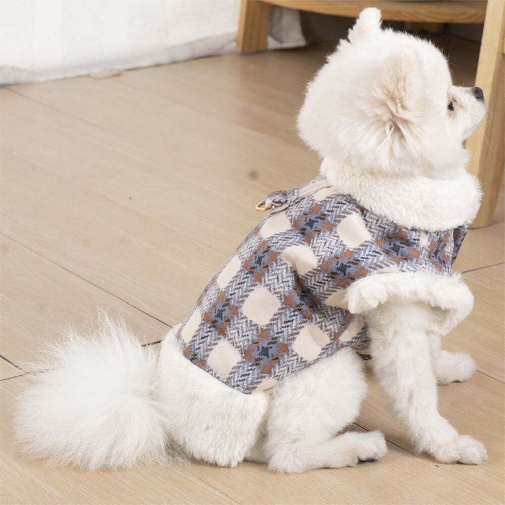 Veste pour chien en polaire à carreaux – Une veste d'hiver chaude et élégante.