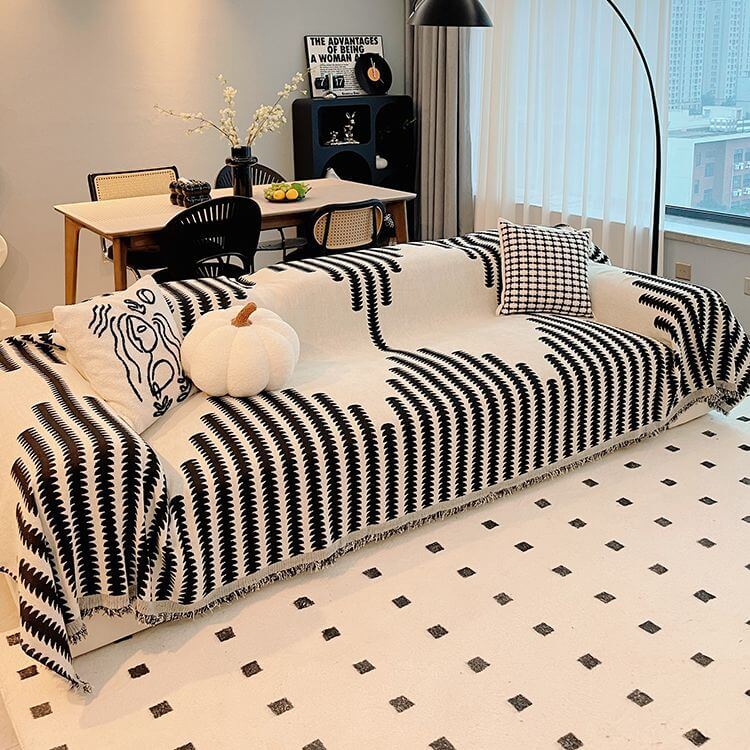 Ganzjahres-Couchbezug aus Chenille-Stoff, doppelseitig, kratzfest, Heimdekoration