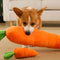 Juguete interactivo para perros de juguete de peluche de zanahoria
