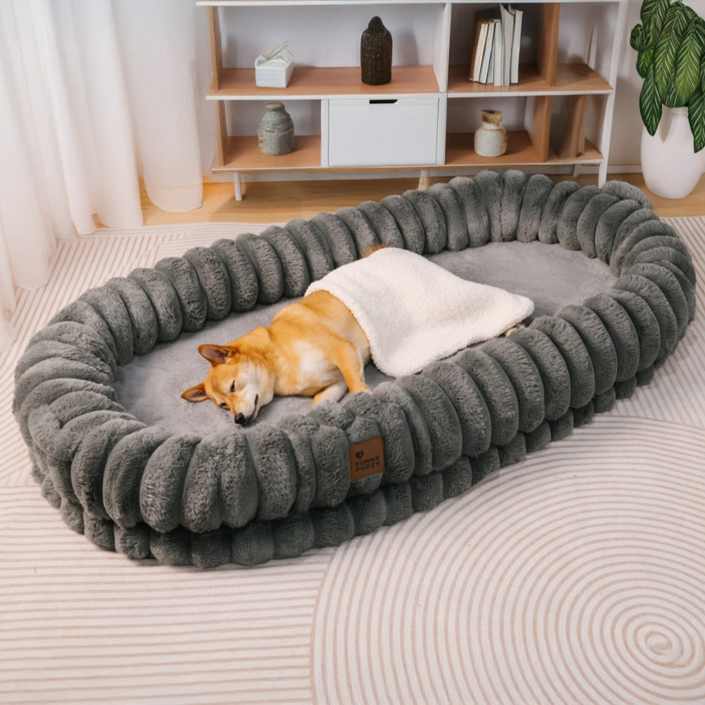 Classic Fluffy Super Large Donut Human Dog Bed - Cuddle Cradle