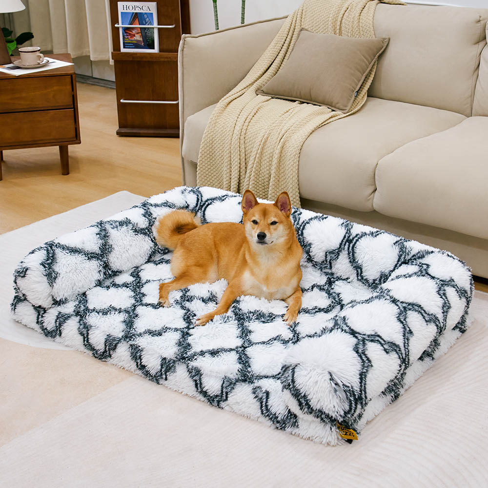 Classic Plaid Orthopedic Bolster Dog Sofa Bed - Cozy Comfort