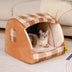 Cama de gato ortopédica de casa a cuadros clásica - cabaña de retiro