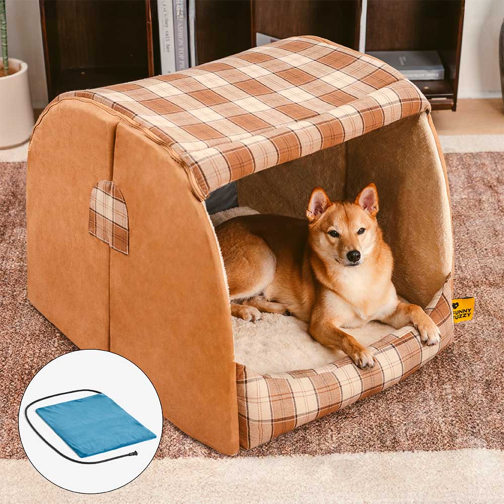 Classical Plaid House Orthopedic Dog Bed - Warm Retreat