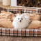 Bed de perro calmante de perros de refuerzo retro a cuadros clásico - Retiro nostálgico