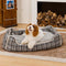 Bed de perro calmante de perros de refuerzo retro a cuadros clásico - Retiro nostálgico