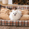 Bed de perro calmante de perros de refuerzo retro a cuadros clásico - Retiro nostálgico