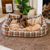 Bed de perro calmante de perros de refuerzo retro a cuadros clásico - Retiro nostálgico