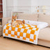 Cubierta protector de muebles para perros acogedores a cuadros de crema cuadrado