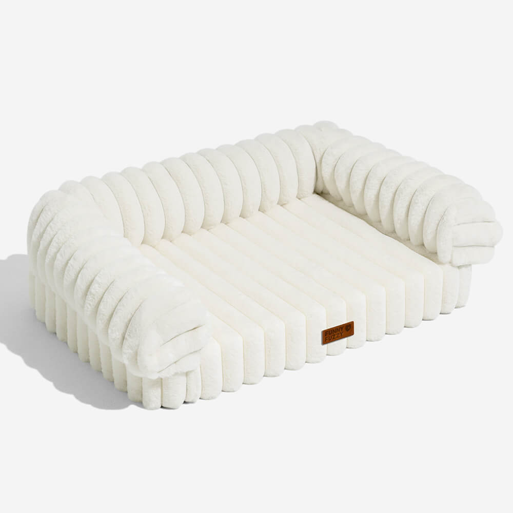 Cream Fluffy Comfort Orthopedic Dog and Cat Sofa Bed