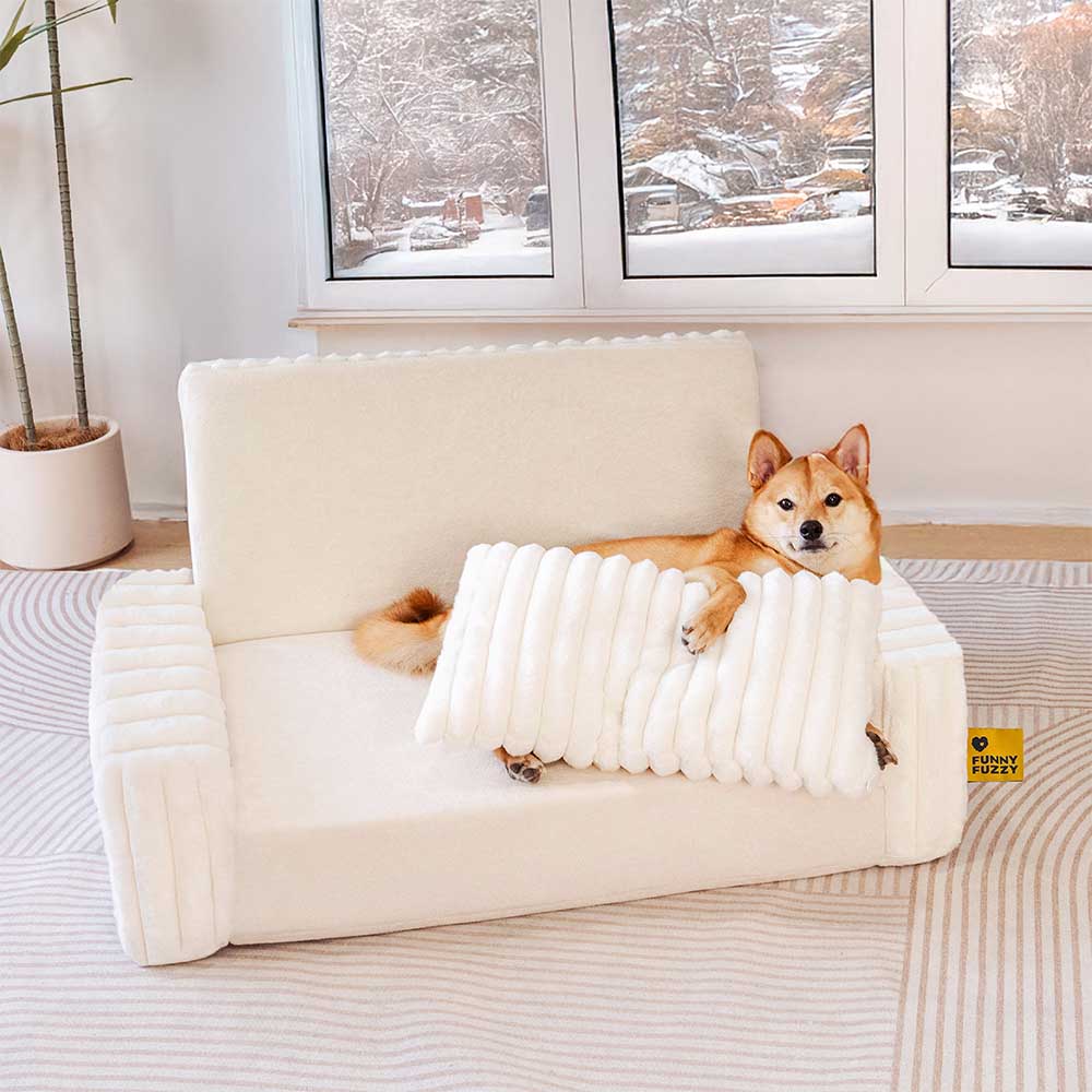 Creamy Fluffy Orthopedic Human-Dog Bolster Bed - Expandable Comfort