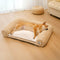 Canapé-lit orthopédique double couche pour chien en flanelle de luxe