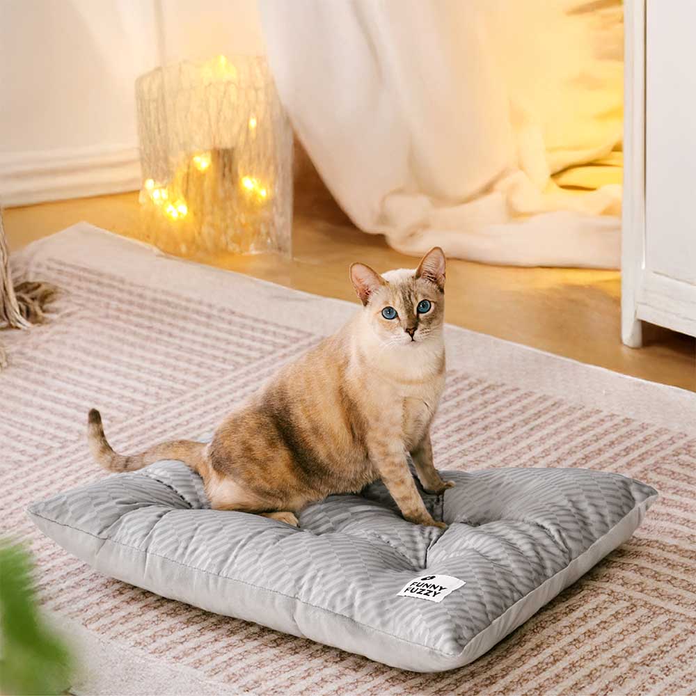 Dual-Sided Cozy Plush Washable Calming Cat Mat